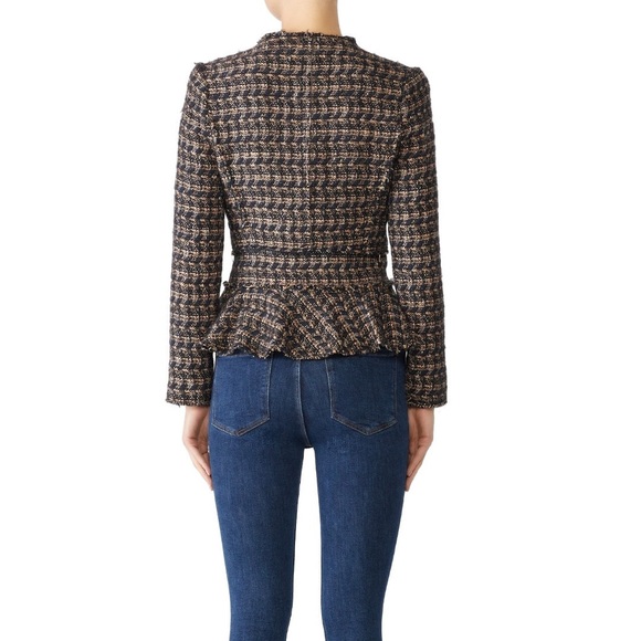 Rebecca Taylor Multi Tweed Peplum Zip Jacket - Picture 3 of 12
